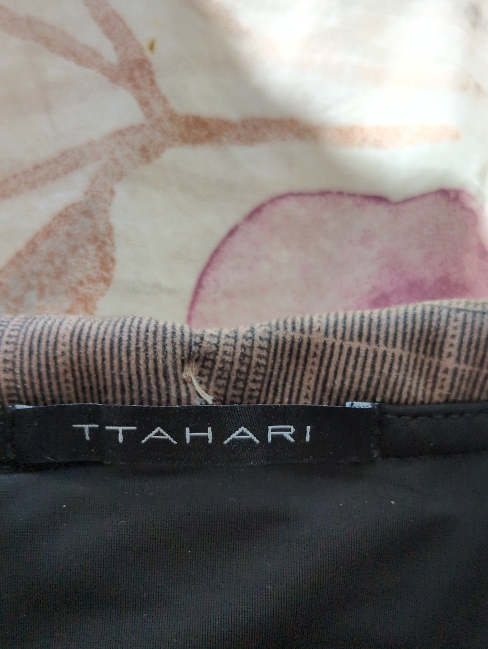 Tahari Black Men's Dress Pants with Subtle Brown Waistband Trim